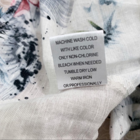 Anthropologie Hester & Orchard Linen Blend Off shoulder floral top blouse - Picture 6 of 6